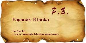 Papanek Blanka névjegykártya